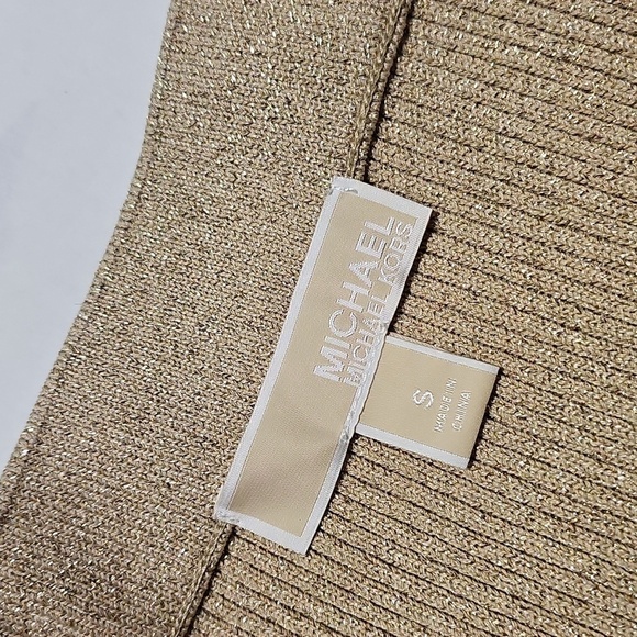 Michael Kors Glittery Elegant Gold Skirt Size Small - Picture 3 of 5